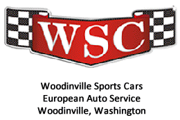 The logo for woodinville sports cars european auto service