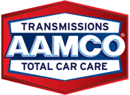 The logo for aamco transmissions total car care.