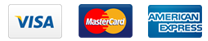 Logotipos para los métodos de pago Visa, Mastercard y American Express.