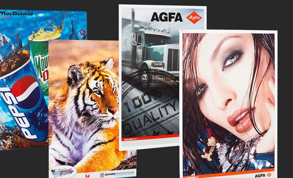 A pepsi can , a tiger , a woman , and a truck are displayed on a table.