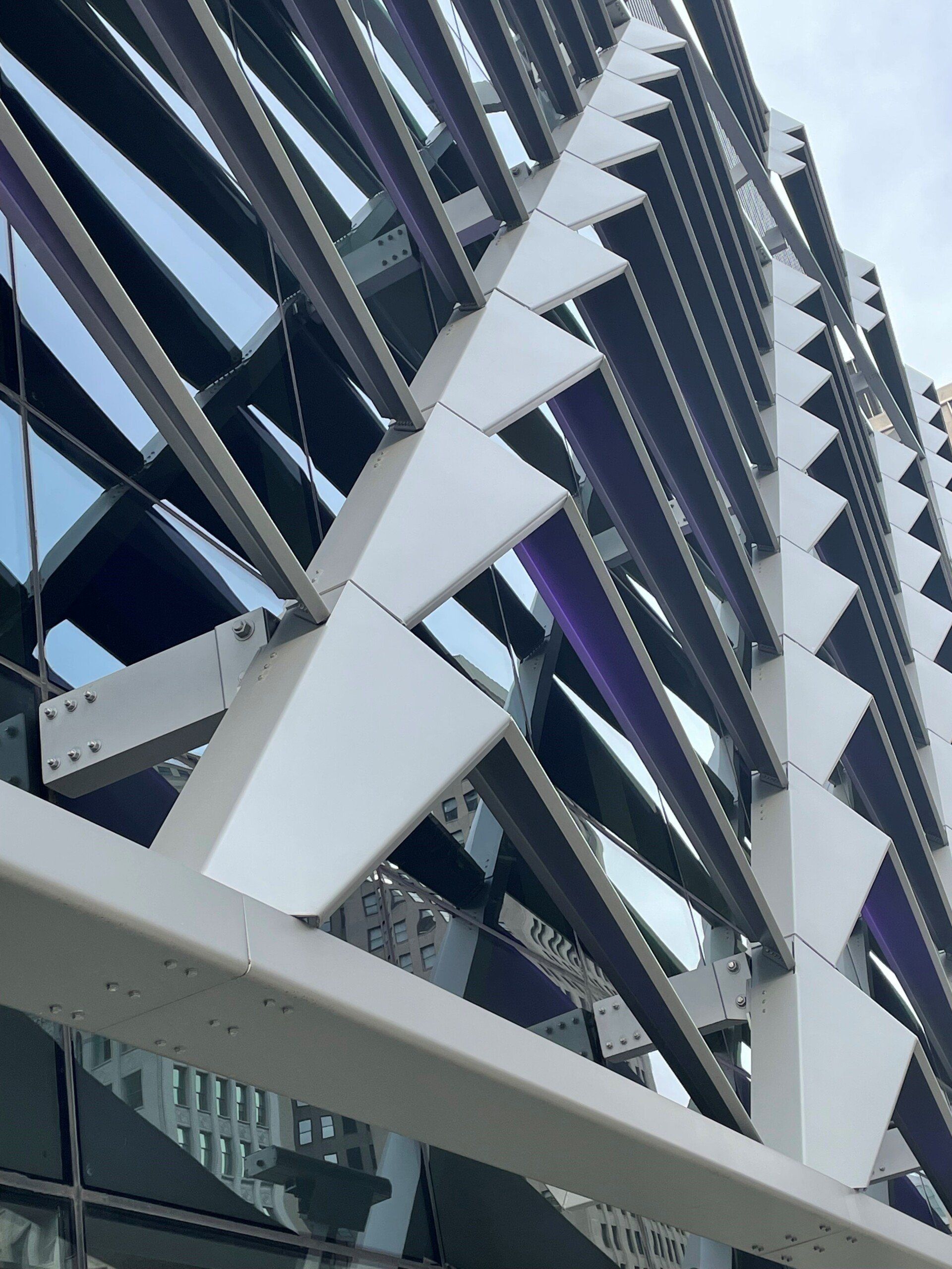 A building with a lot of triangles on it