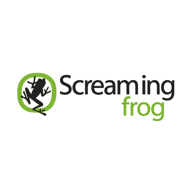 Logo of Screaming Frog, black frog silhouette in a green circle with