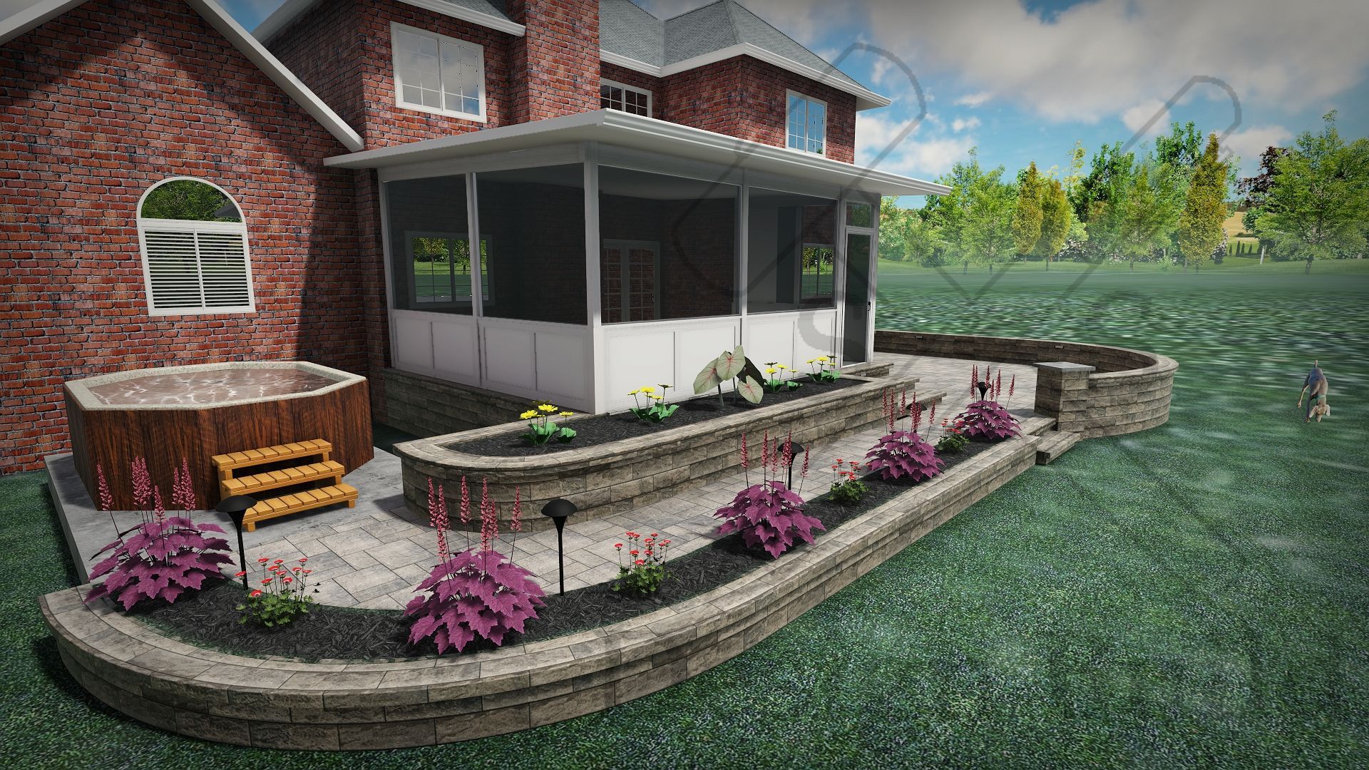 3d design outdoor living pavers covered patio screenroom lebanon tn