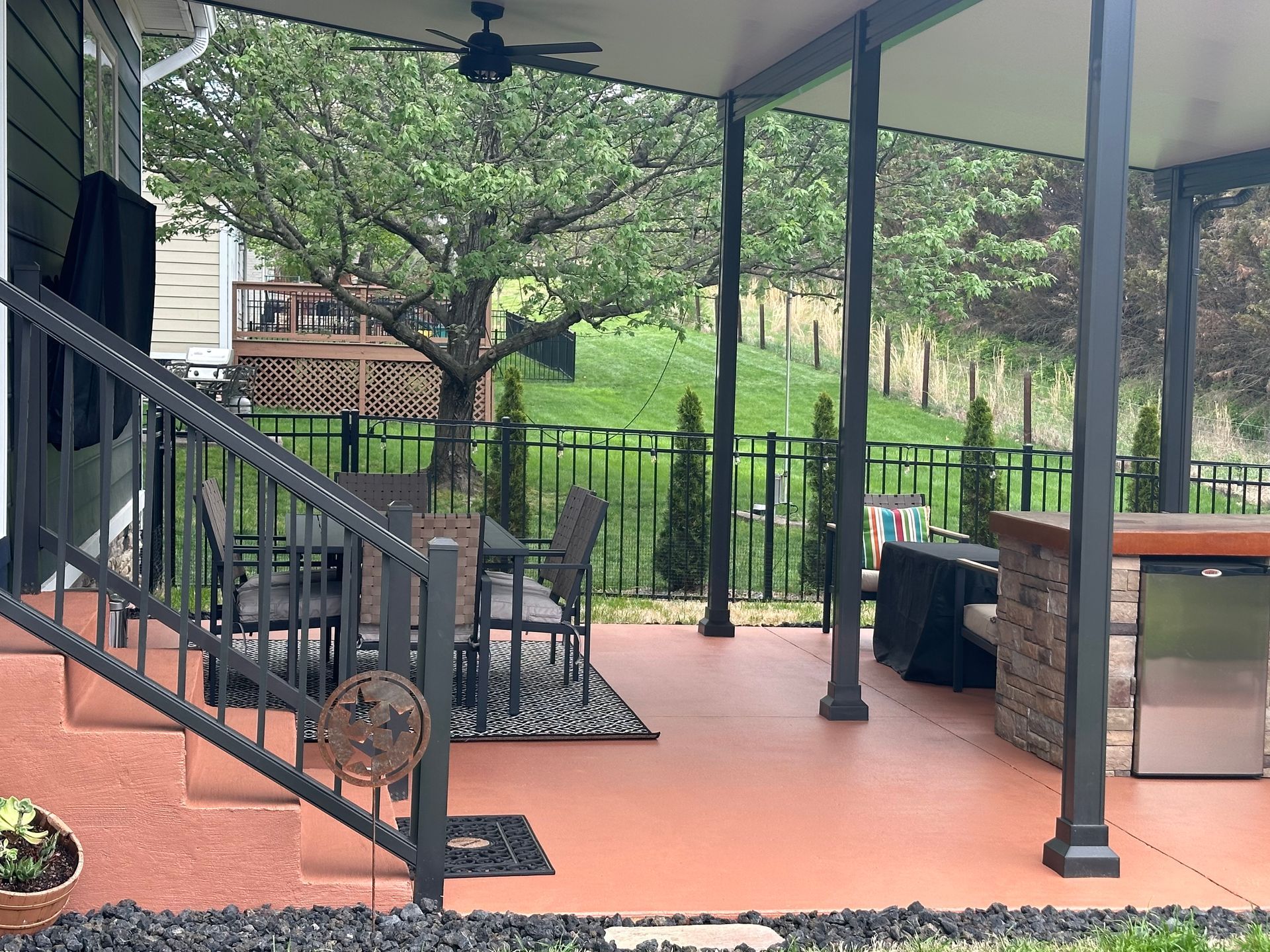 concrete patio with patio cover nashville 