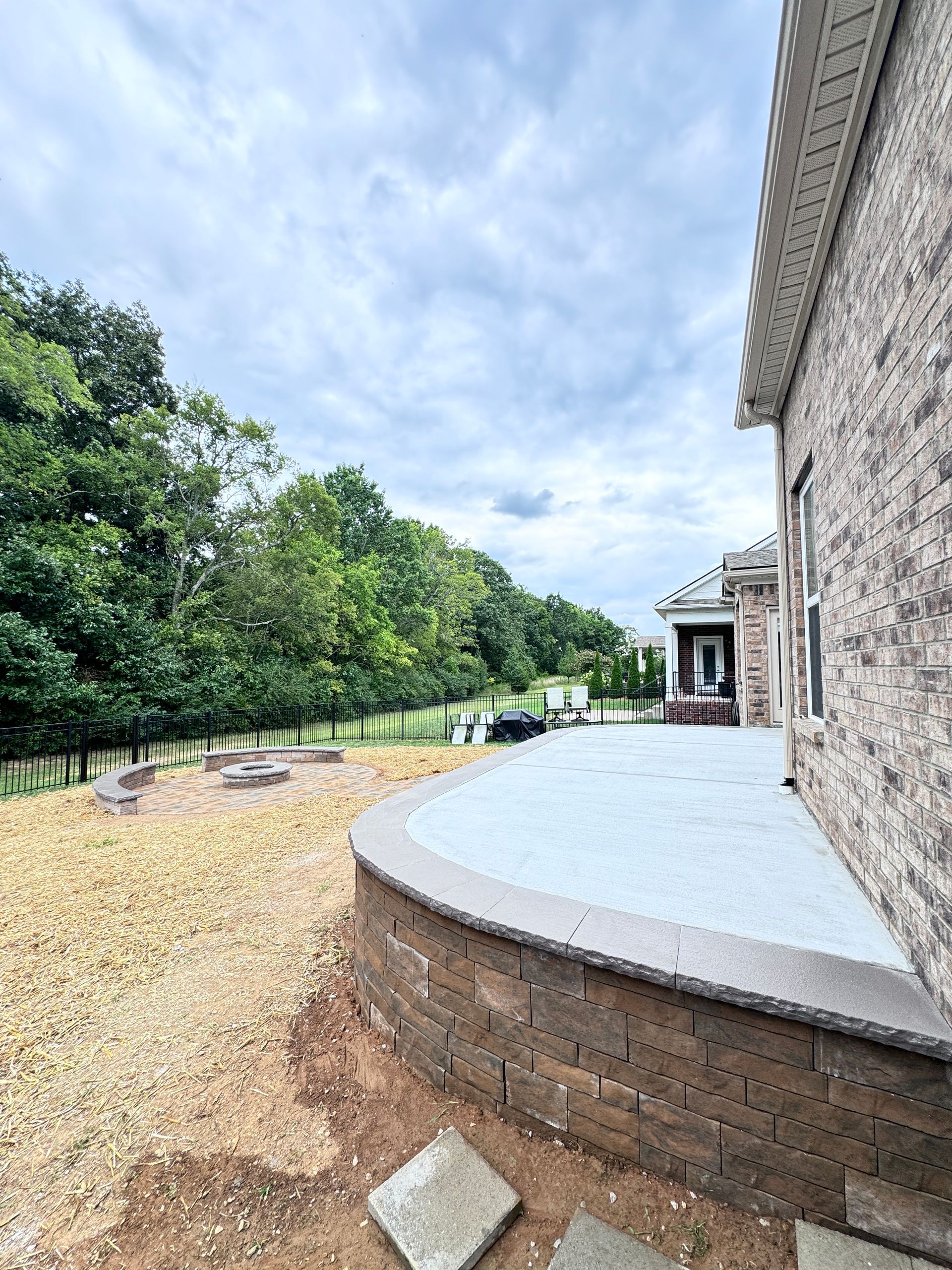 custom hardscape techo bloc with concrete patio custom design nashville tn