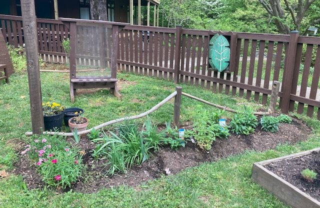 Our outdoor classroom is fully fenced in and connected to our Unitarian Universalist Church.