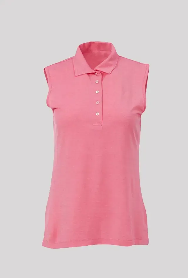 Female Strong Butter Stripe Sleeveless Polo Peppermint