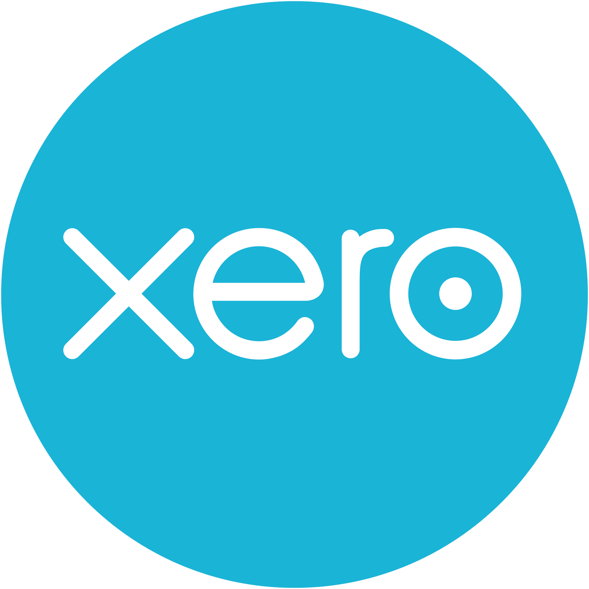 A blue circle with the word xero on it