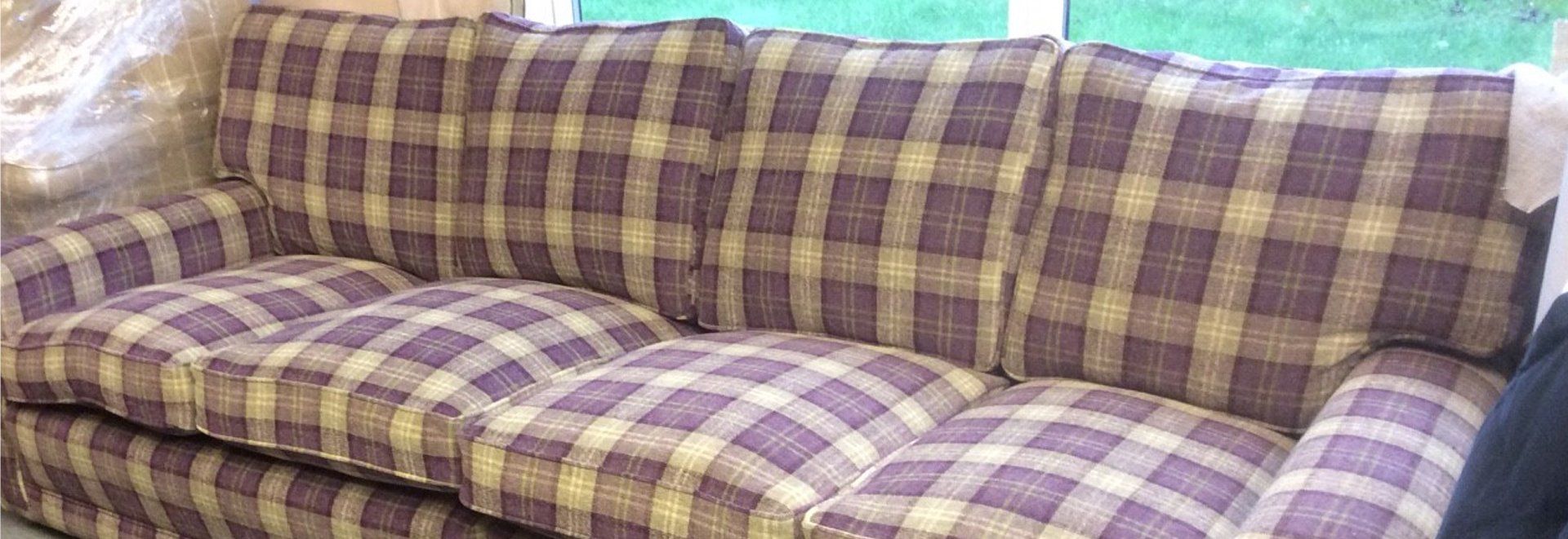 checkered sofa