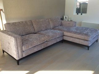grey sofa and floording