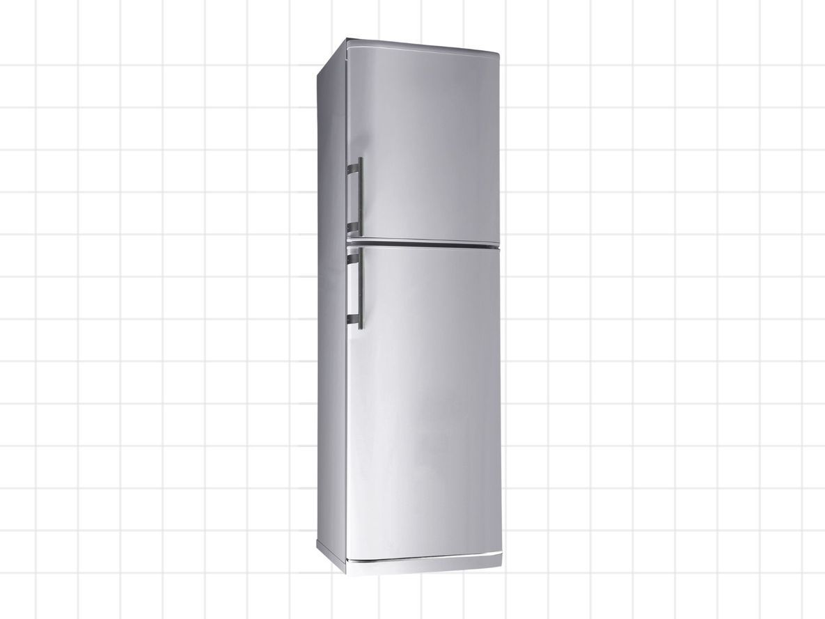 silver fridge
