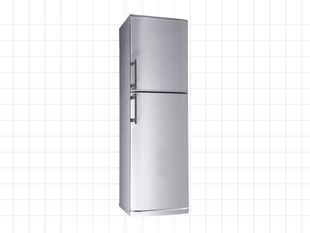 silver fridge