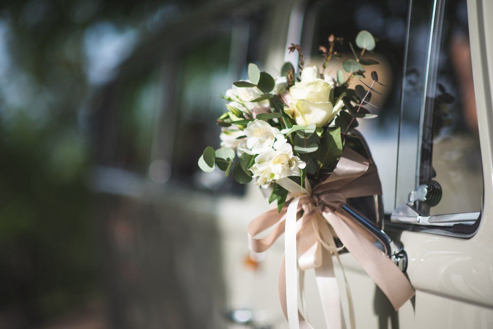 Old Restored Van Adorned for Wedding — Transport in Hunter Valley, NSW