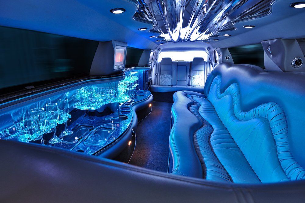 Limousine Interior With Colourful Lights — Transport in Newcastle