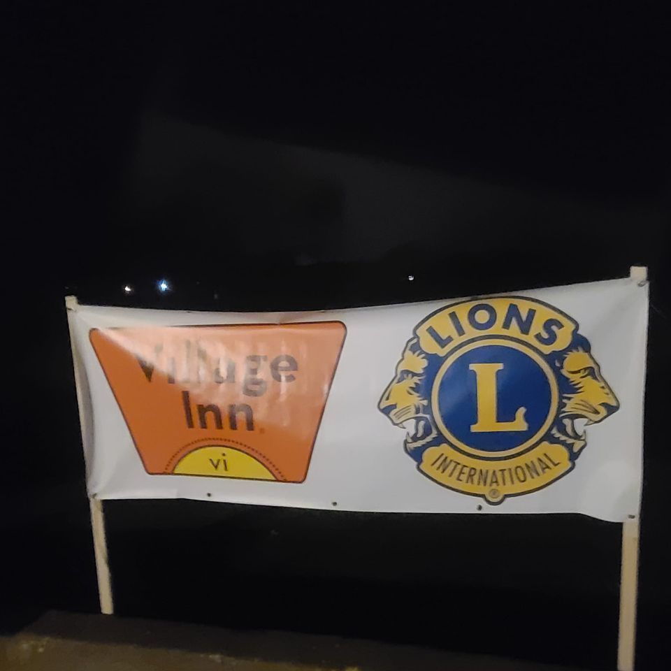 A banner that says lions international on it
