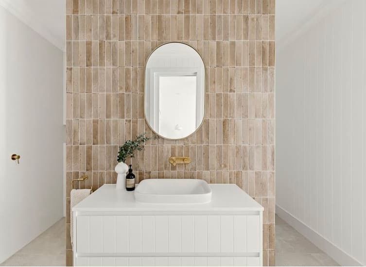 Minimalist Beige Bathroom — Tile Supplies in Alstonville in Alstonville, NSW