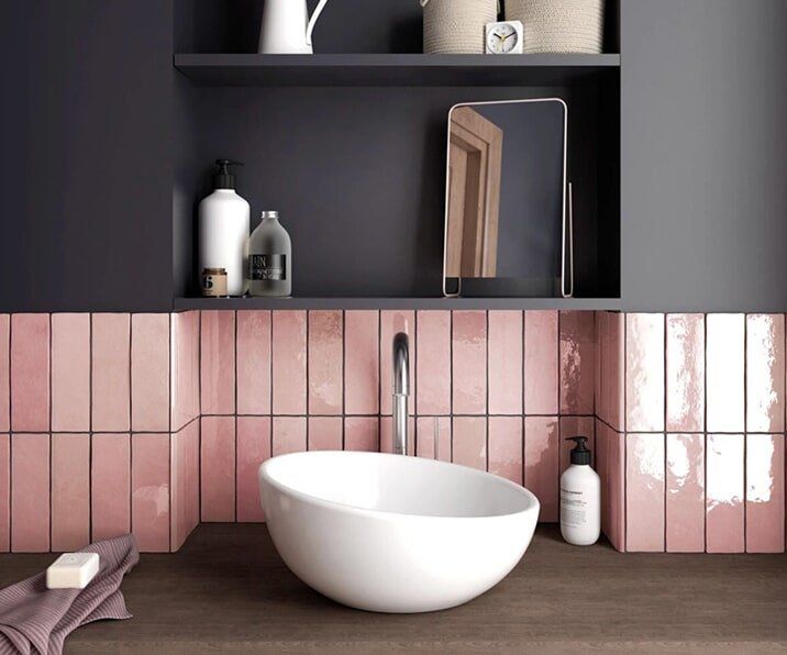 Vertical pink subway — Tile Supplies in Alstonville, NSW