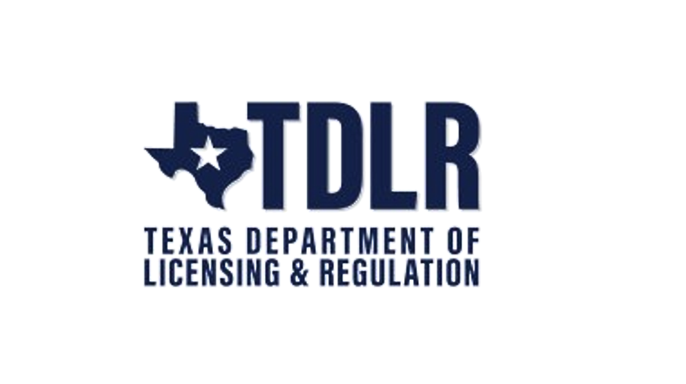 Texas Department of Licensing & Regulation logo: Texas outline with star, and