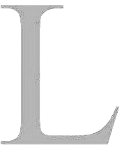 A gray letter l on a white background.