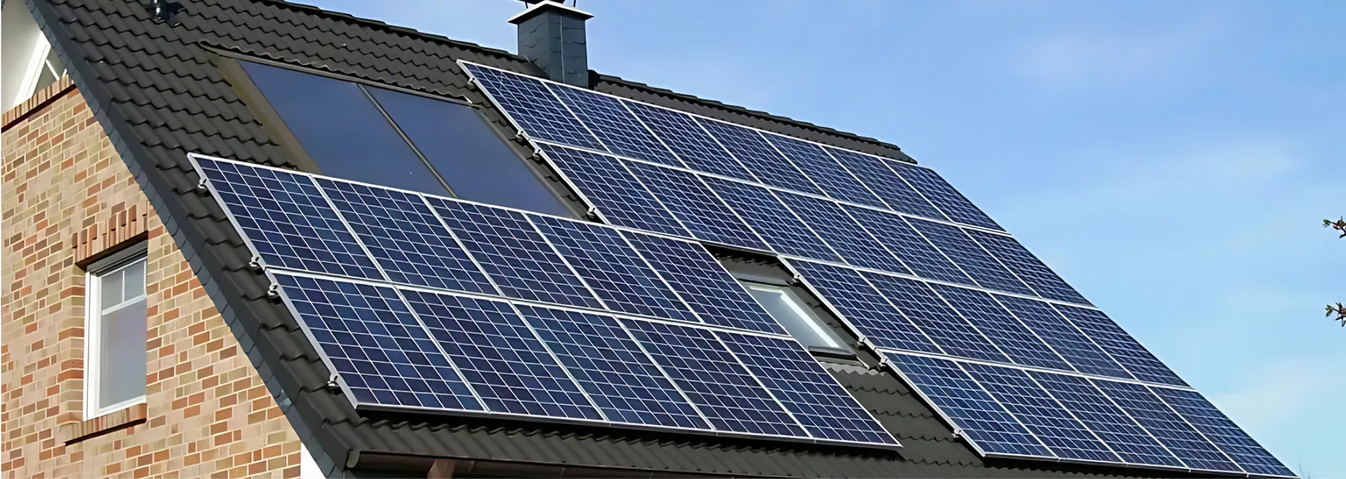 Picture of a UK home fitted with solar panels. Picture of a UK home fitted with solar panels.