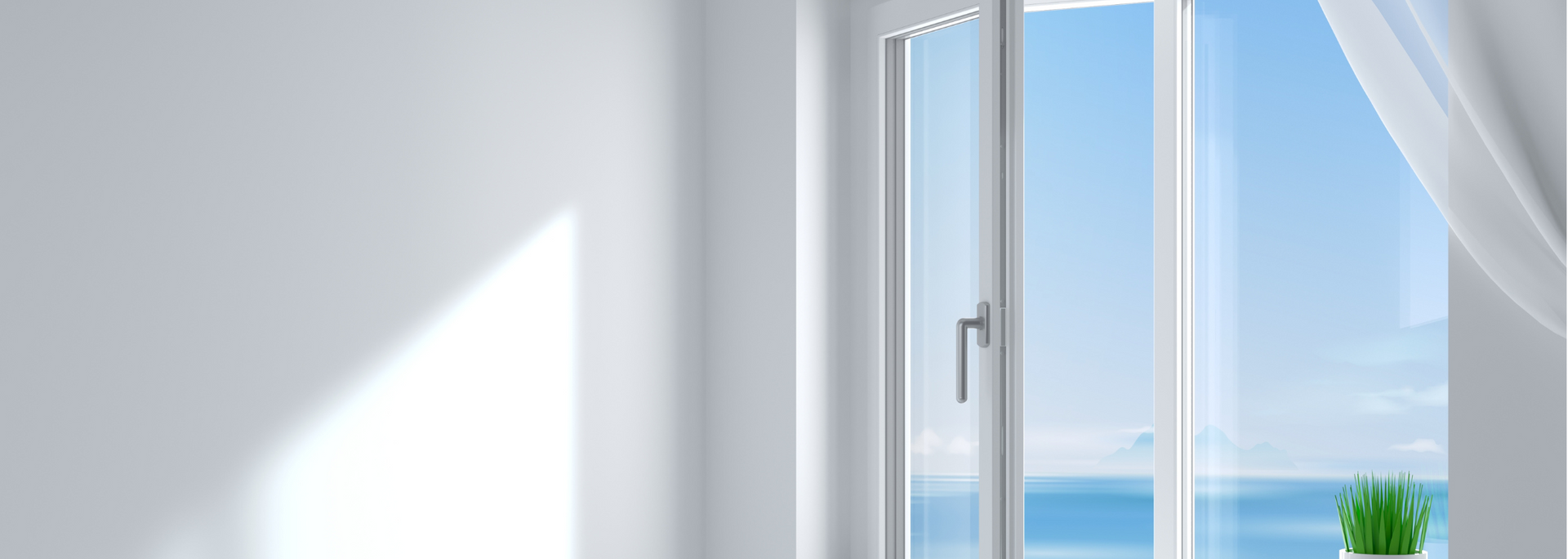Picture of a clean, modern uPVC window. Picture of a clean, modern uPVC window.