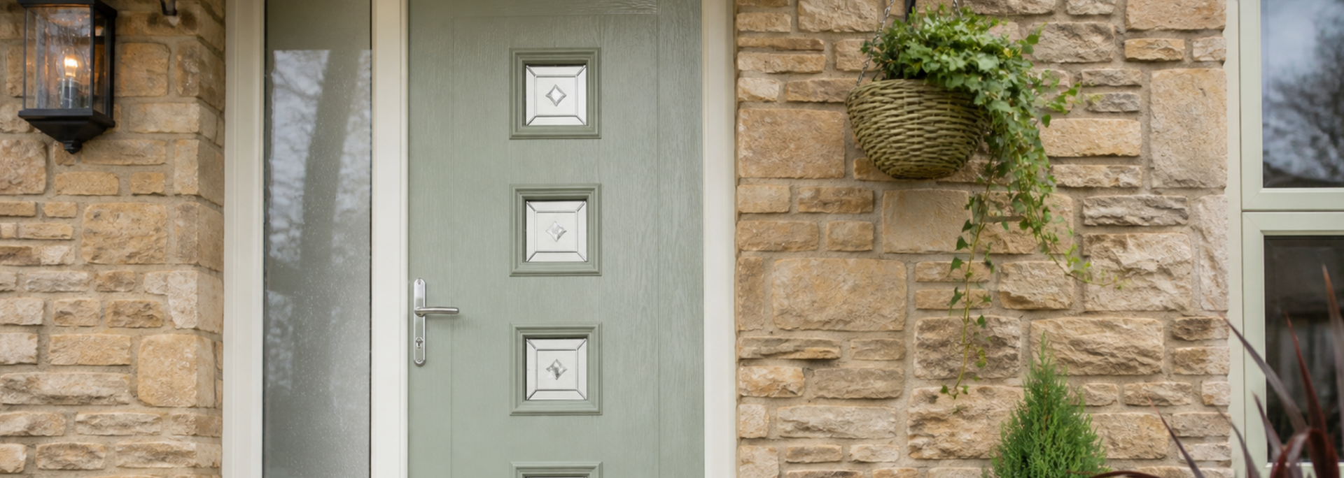 Picture of a coloured composite door. 