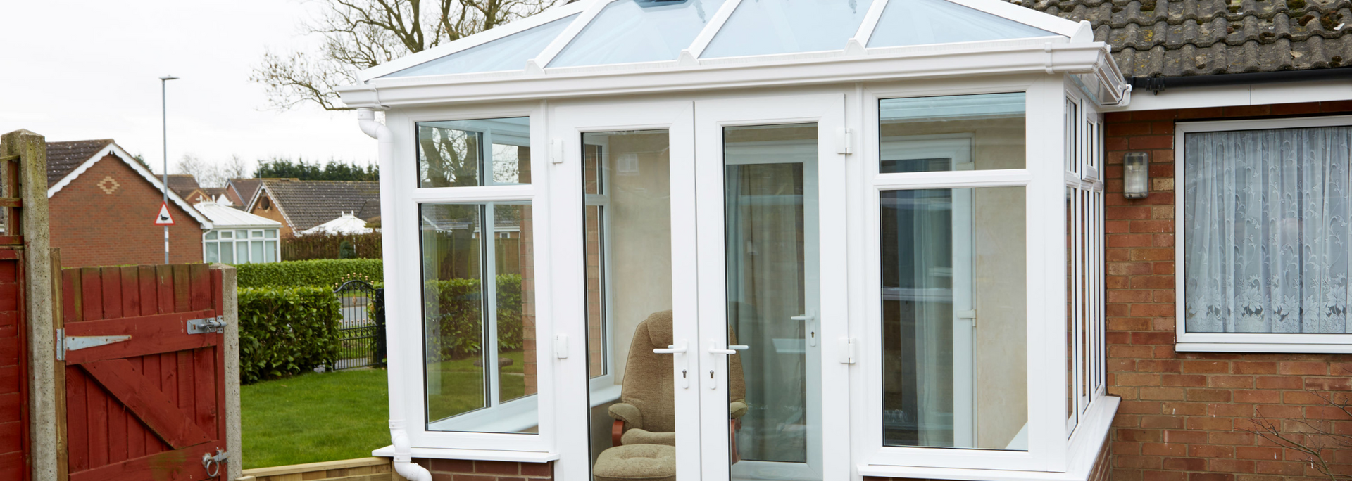 Picture of a small conservatory in a tight space.