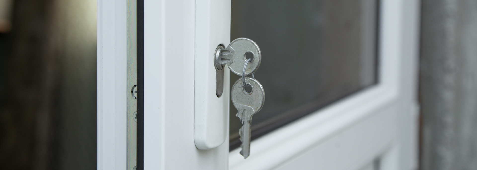 Picture of a key in a lock. 