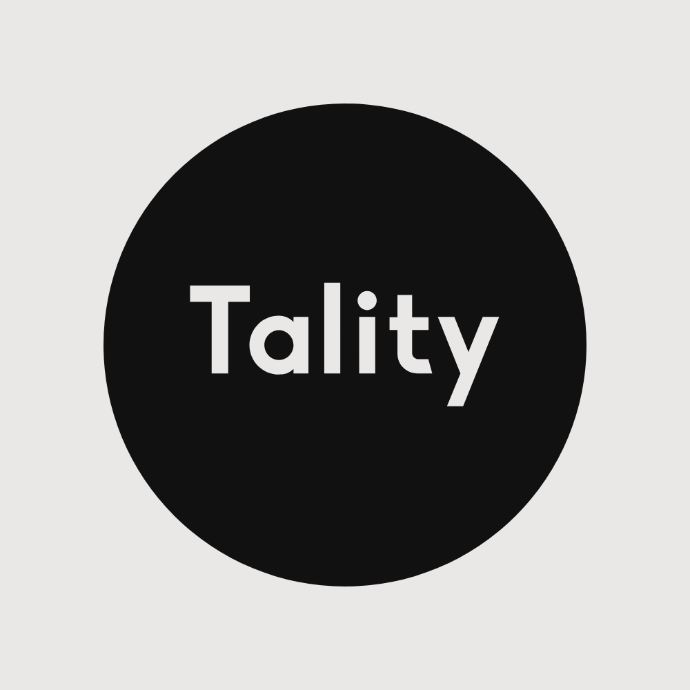 fiktiv logotyp med texten 'Tality'