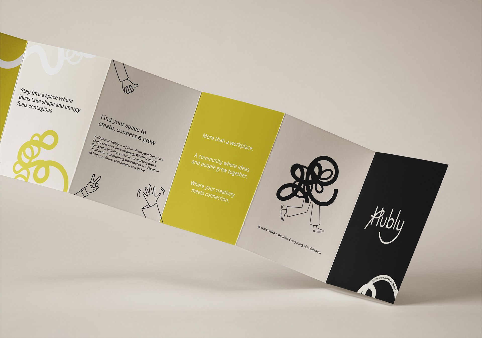 folder för coworkingplatsen Hubly