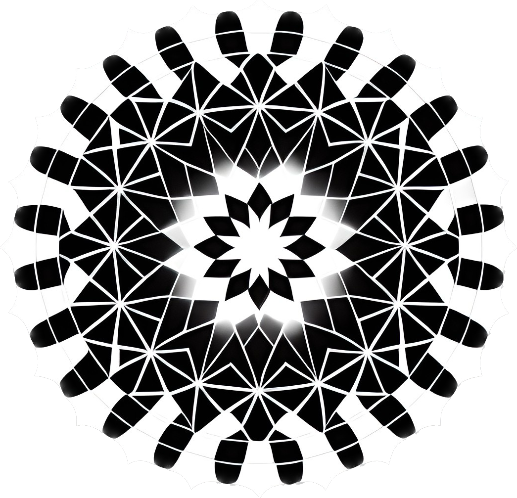 symmetriskt motiv i svart och vitt av Ulla Strandberg