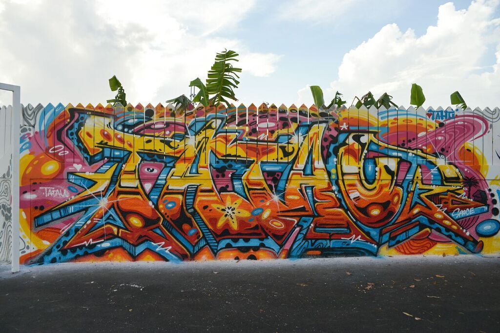 muralmålning på staket i tropiskt land