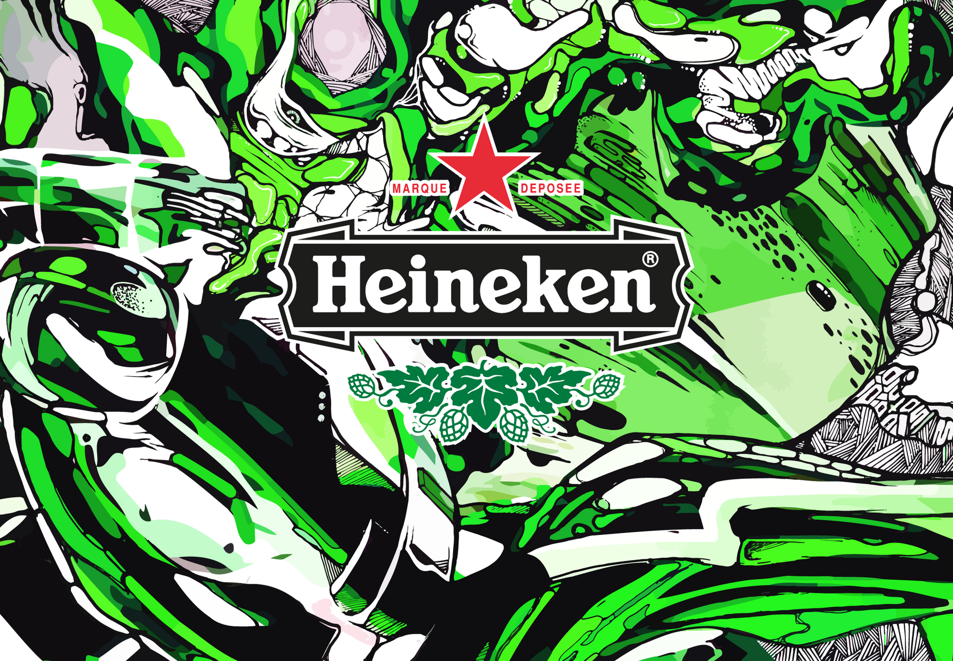 illustration till Heineken av Dan Sapunar