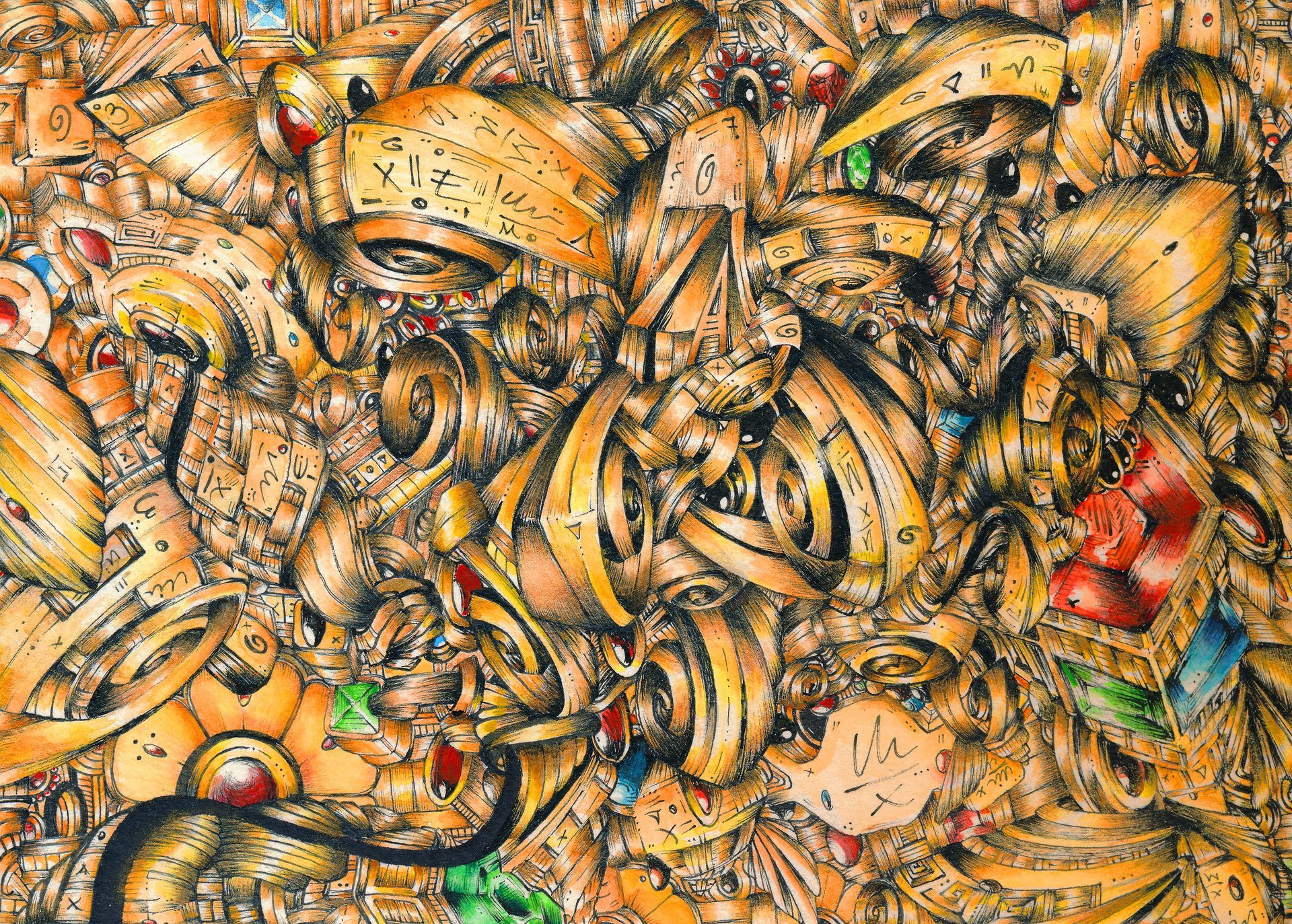 illustrationen 'Golden Spirals' av Tony Torro