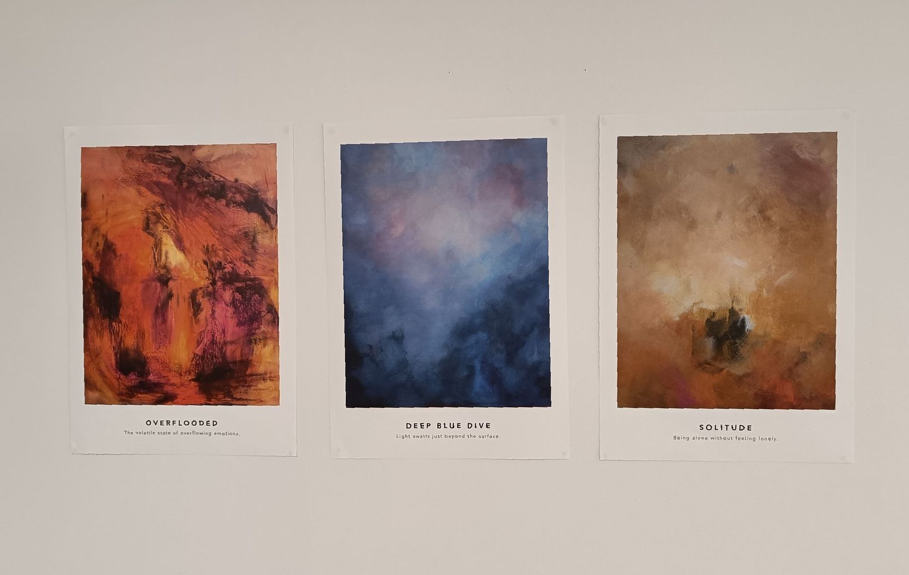 tre tryck efter målningar av Hanna Meyer