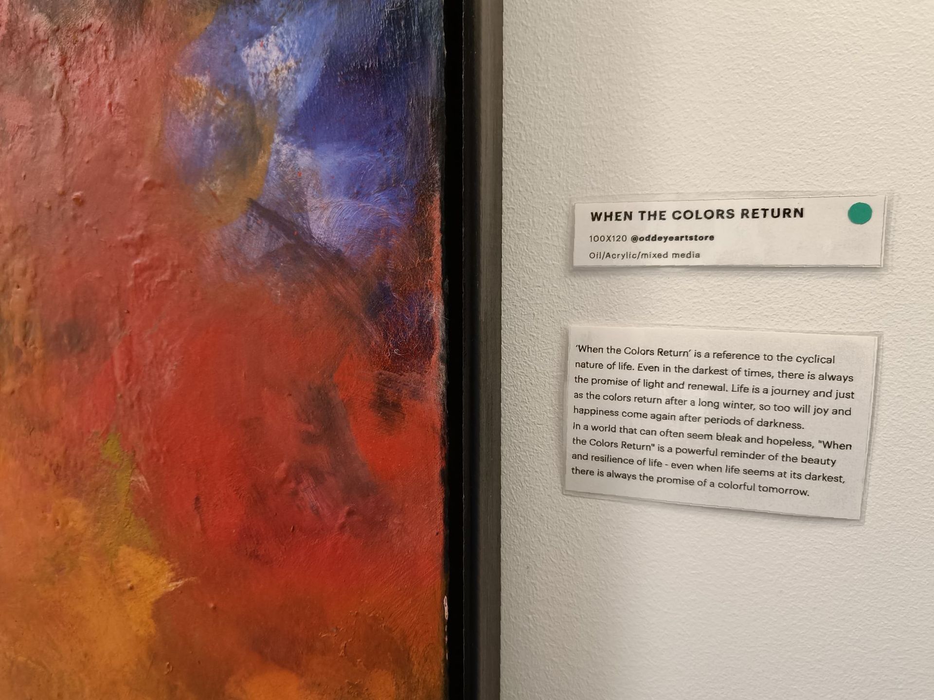 målningen WHEN THE COLORS RETURN av Hanna Meyer