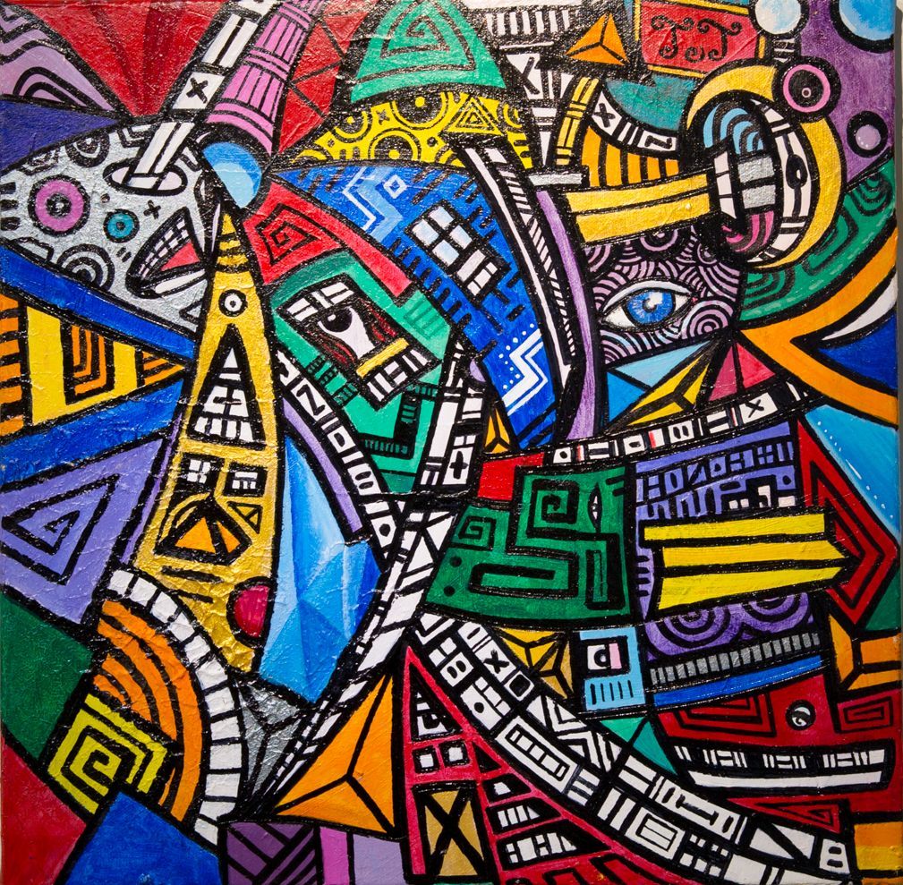 originalmålningen 'Kvant' i akryl av Tony Torro