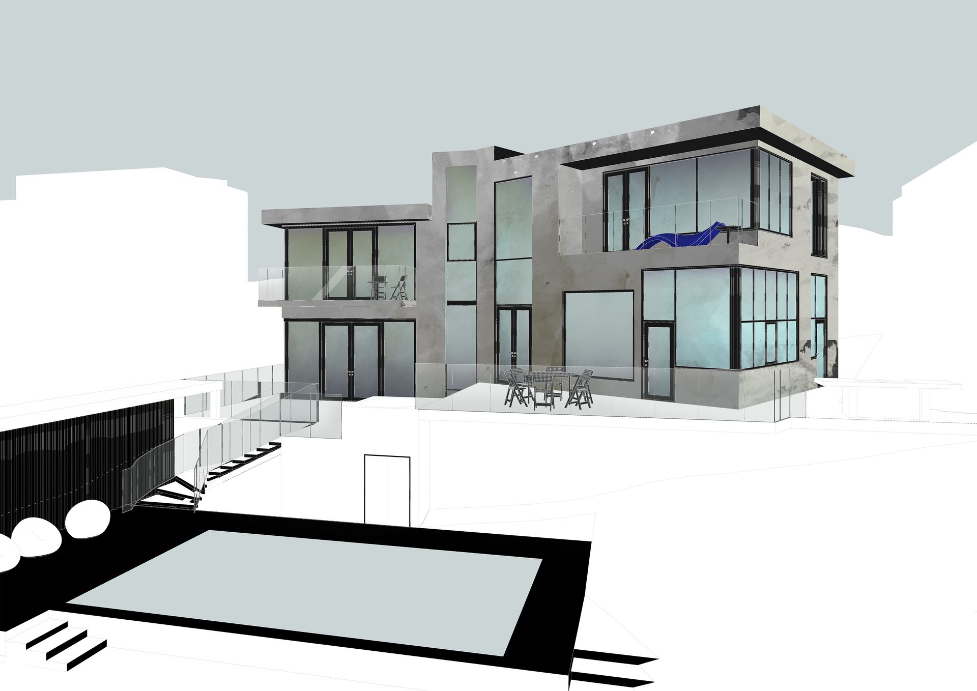 visualisering av byggnad