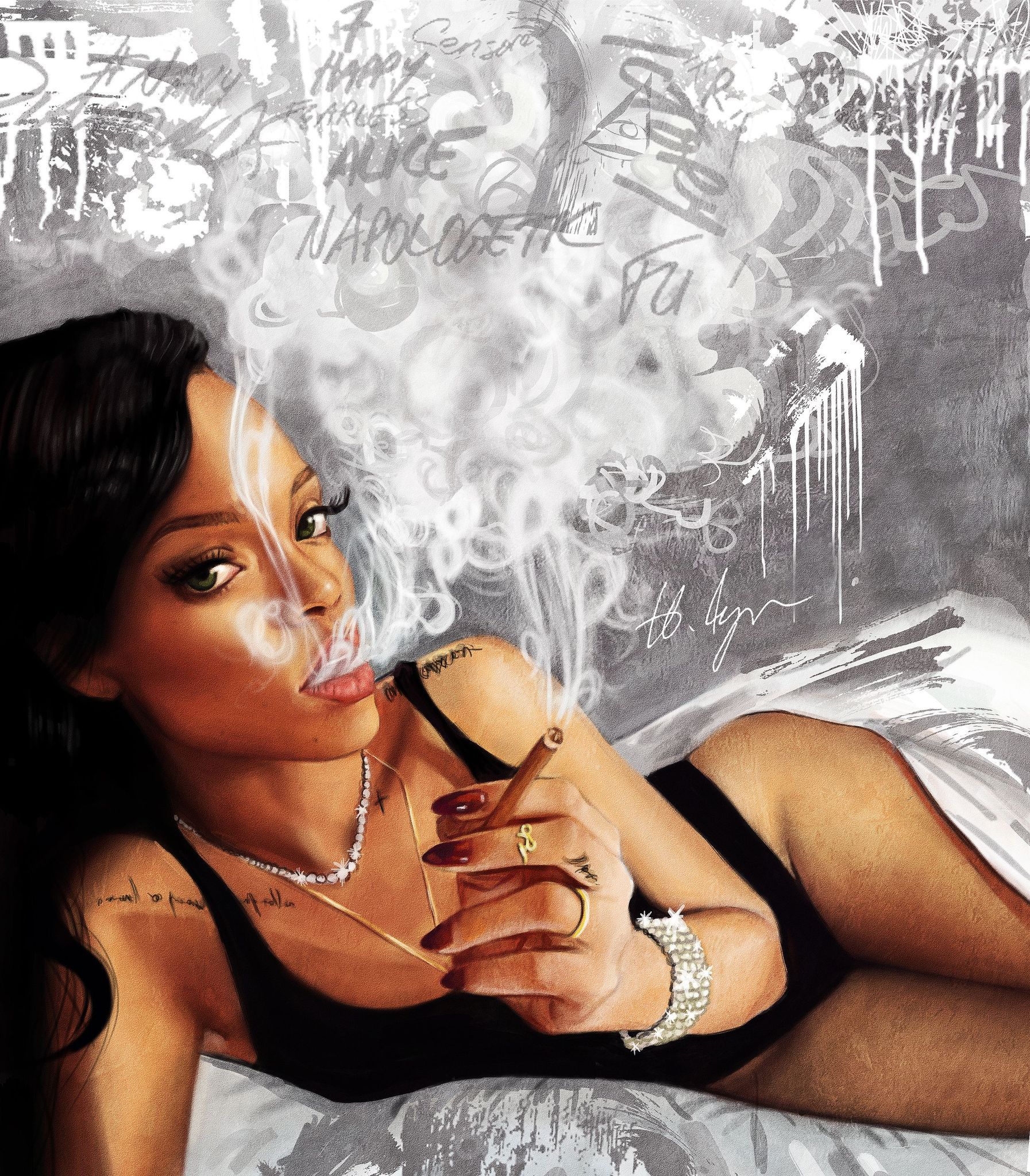 Rihanna porträtterad av Henric Aryee