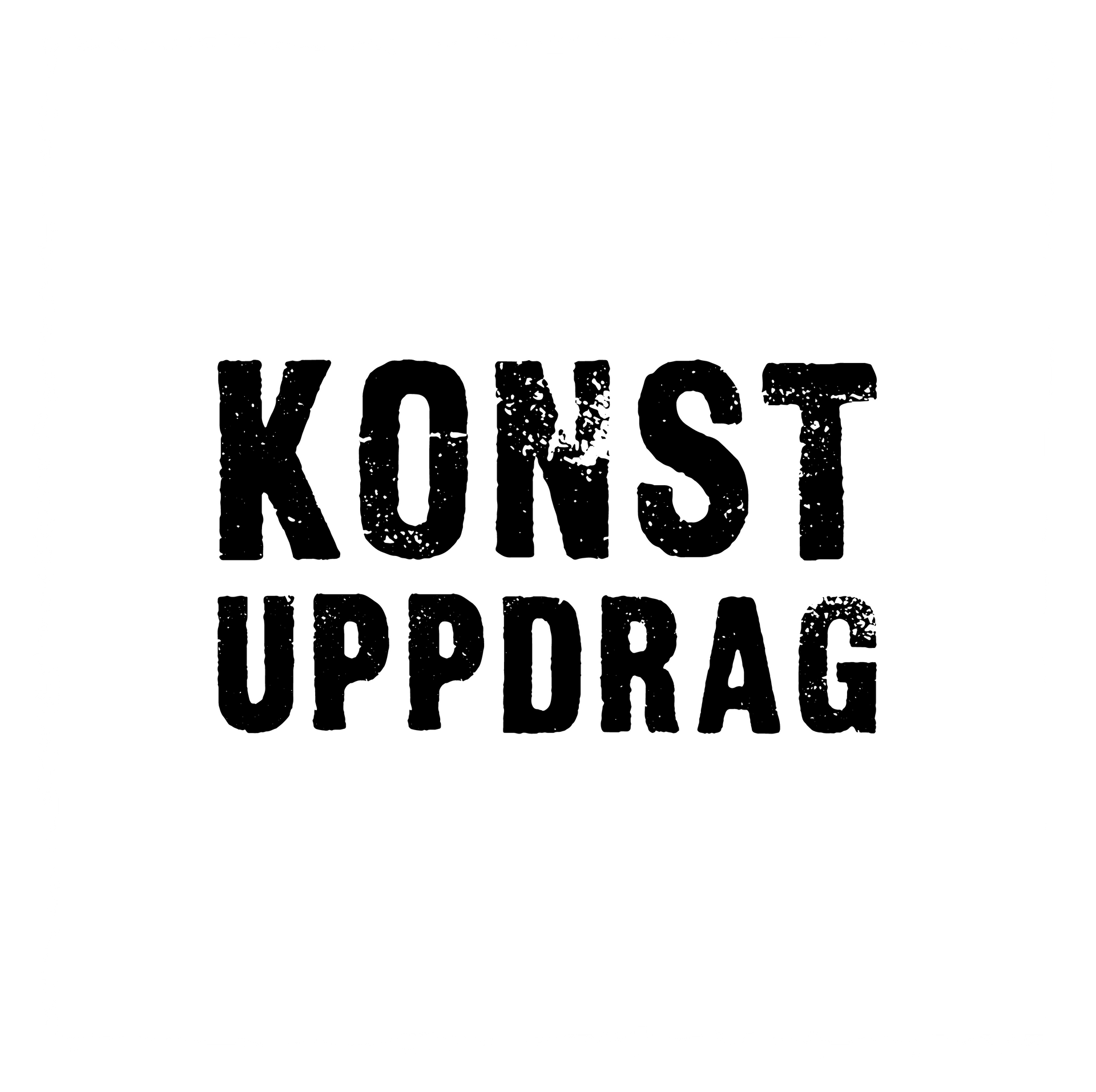 logotyp Konstuppdrag, svart text på vit botten