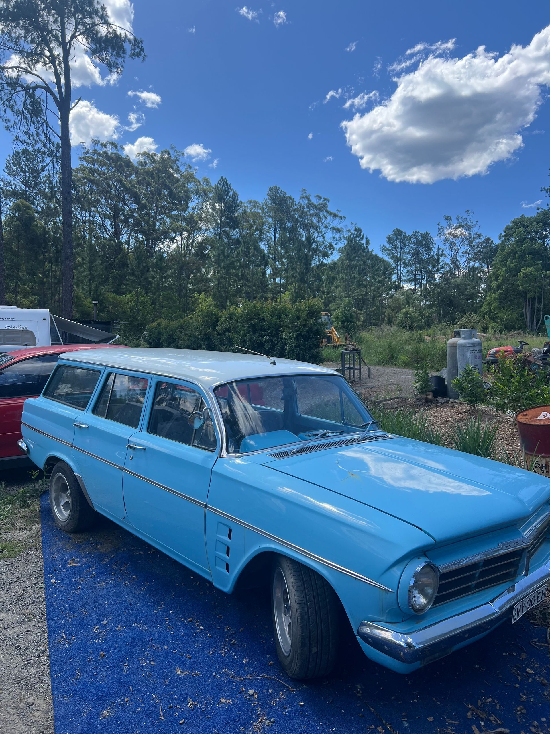 Light Blue Vintage Station Wagon Parked Outdoors on a Sunny Day — North Coast Heavy Diesel In Kempsey, NSW