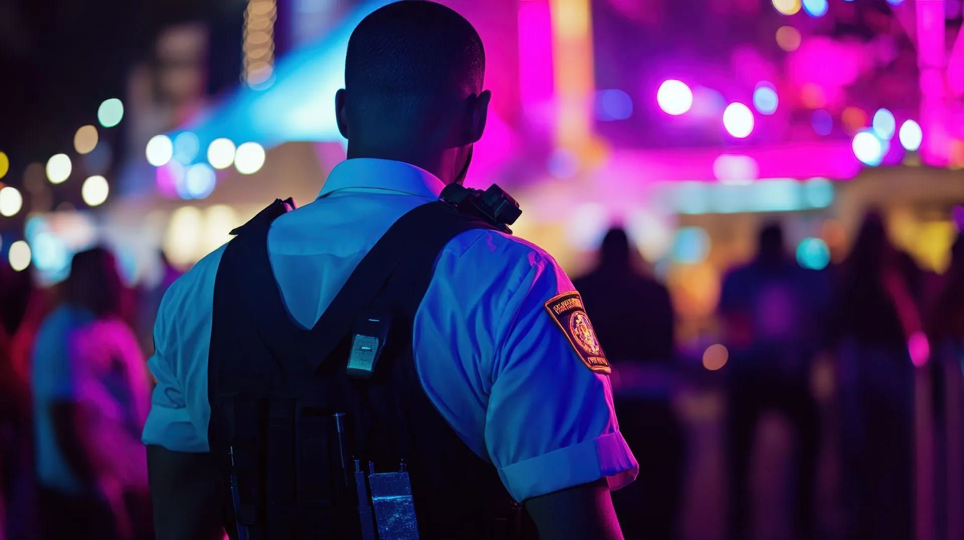 a security guard observing an event