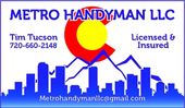 A logo for metro handyman llc in tucson