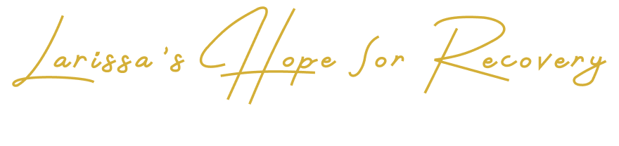 A logo for Larissa’s Hope for Recovery