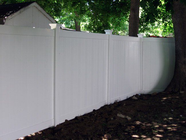 White vinyl fencing for the backyard Holbrook MA Mutual Fence Co Llc