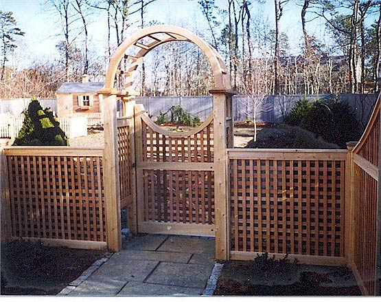 custom wooden fencing and arch Holbrook MA Mutual Fence Co Llc