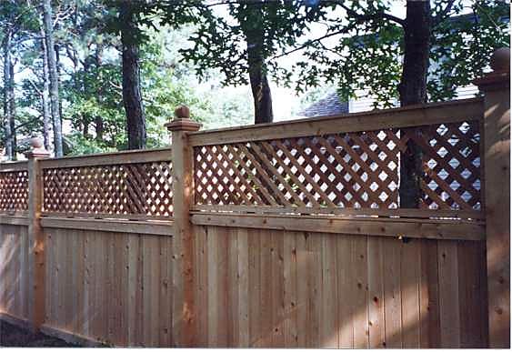 custom wooden fence with custom top Holbrook MA Mutual Fence Co Llc