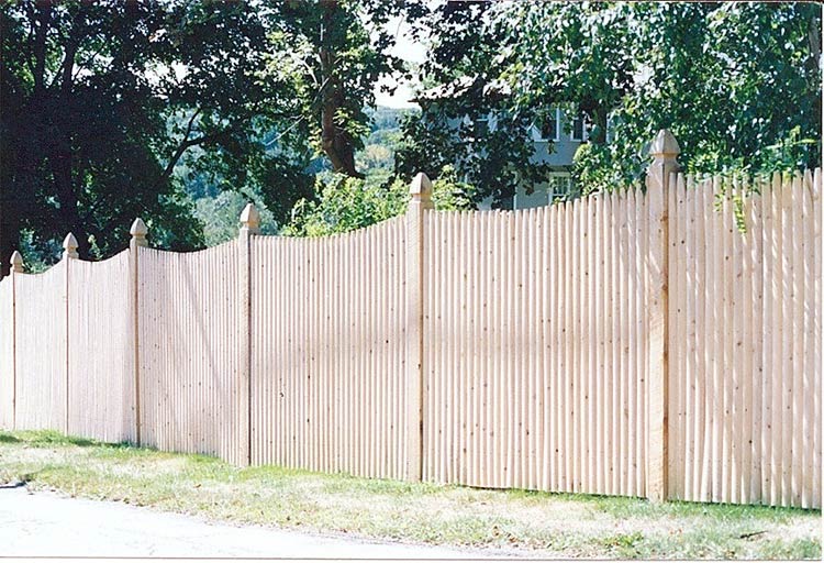 High light colored wooden fencing Holbrook MA Mutual Fence Co Llc