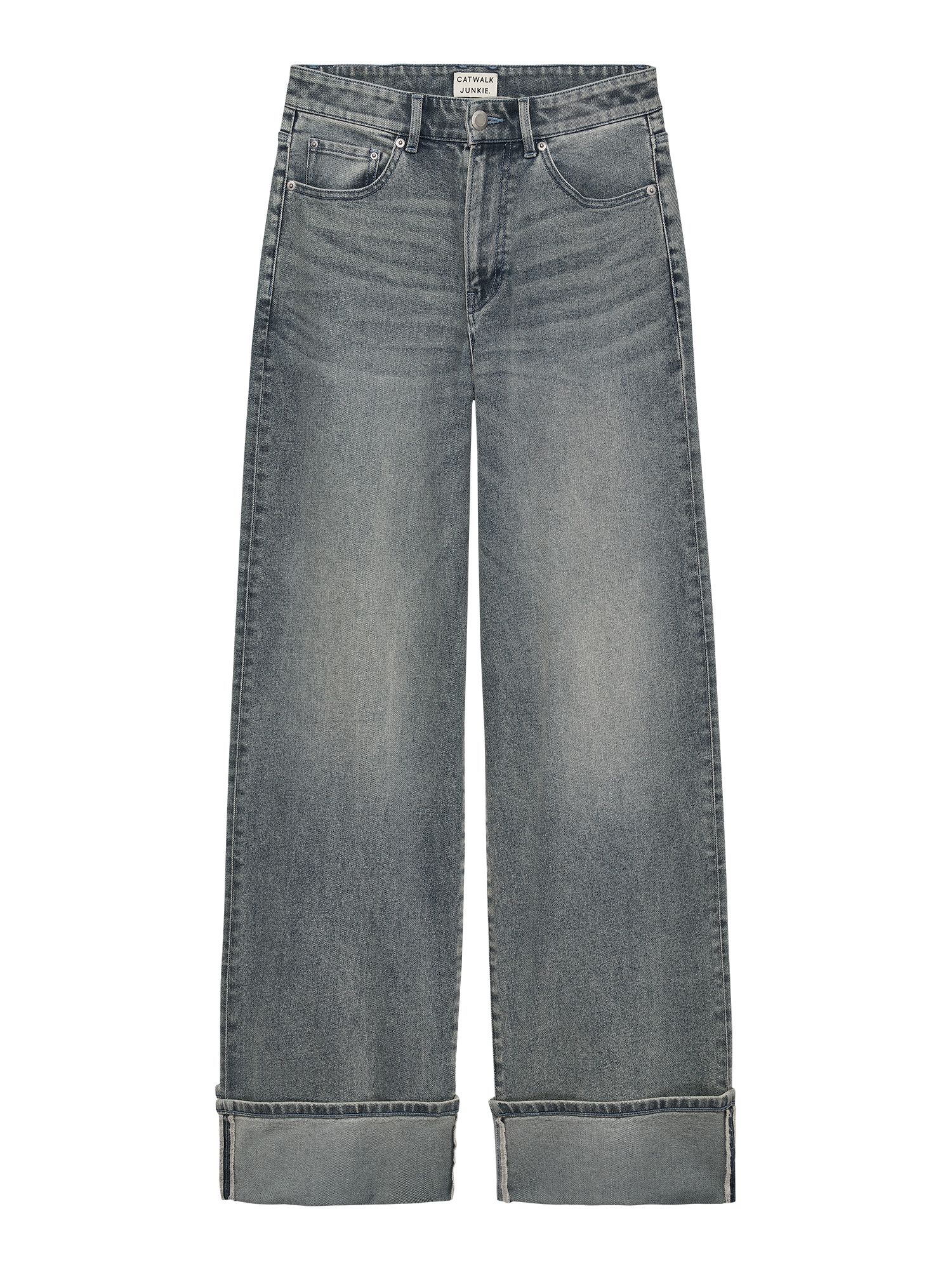 Loose fit jeans with fold - tinted blue