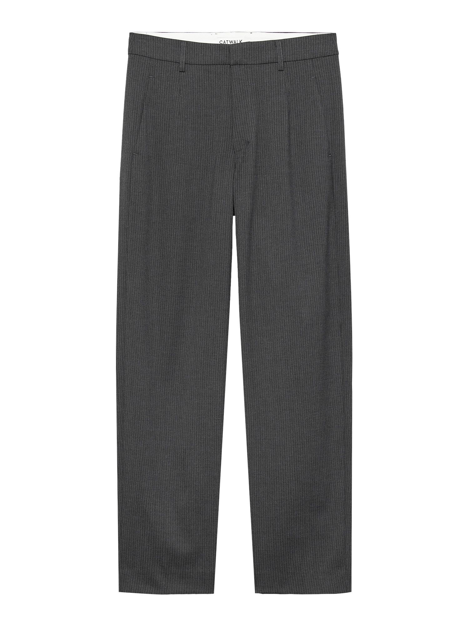 Pinstripe tapered trousers